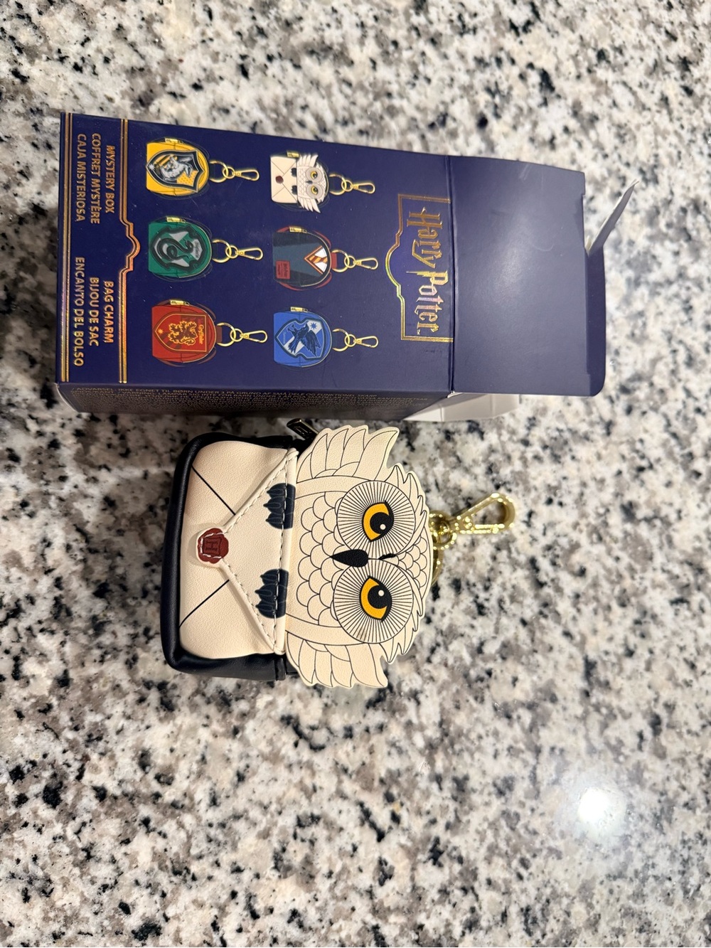 Loungefly Harry Potter Hedwig Owl Cream Black Key & Card Holder with Gold Clip